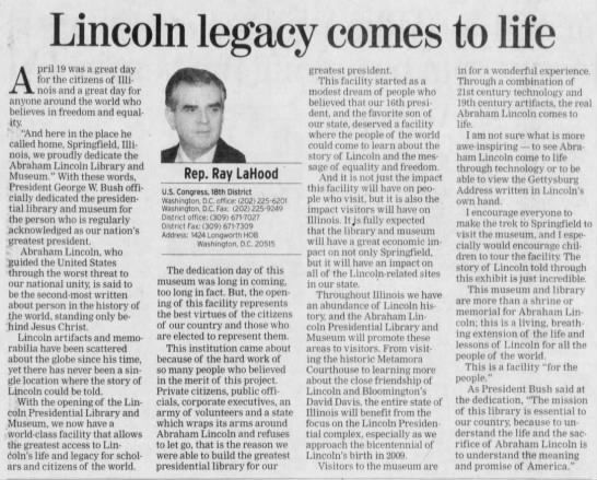 Lincoln legacy comes to life